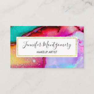 Modern Abstrakt Marble Watercolor Design Visitkort