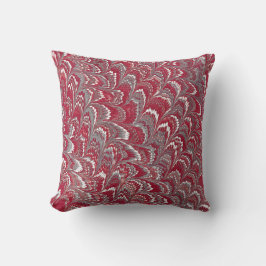 Modern Abstrakt MarLED Struktur Burgundy Kudde