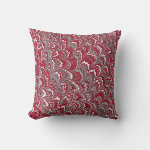 Modern Abstrakt MarLED Struktur Burgundy Kudde