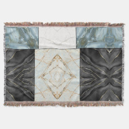Modern Abstrakt Marmor Agat Geometrisk Block Filt