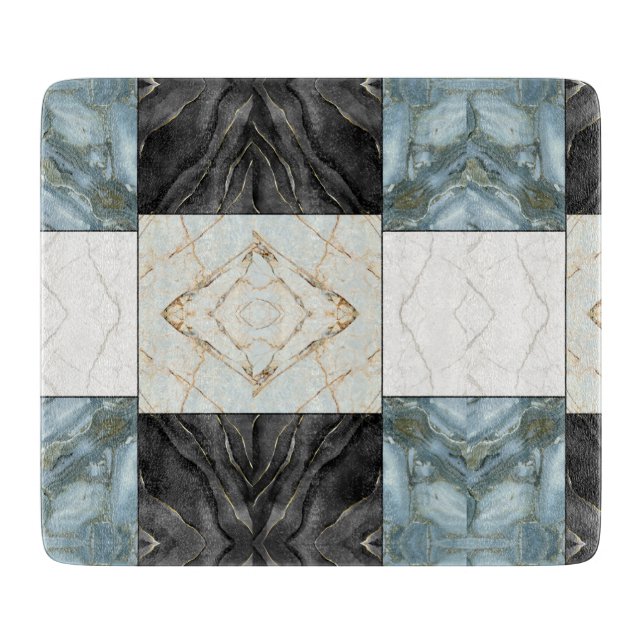 Modern Abstrakt Marmor Agat Geometriskt Block (Framsidan)