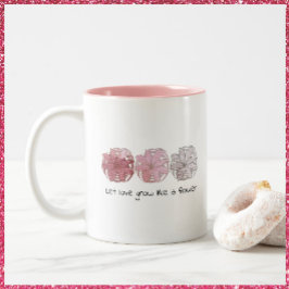 Modern Abstrakt Mauve och Grått Blommigt 2-toncof Två-Tonad Mugg