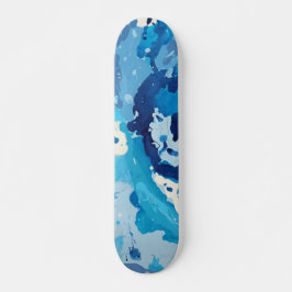 Modern abstrakt med pastellskuggor av blåhav mini skateboard bräda 18,5 cm