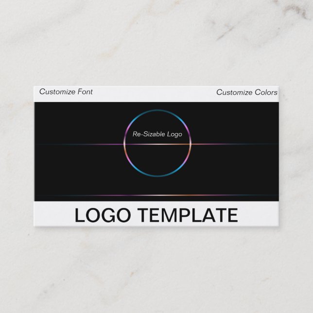 Modern abstrakt metallisk cirkellogo visitkort (Framsida)