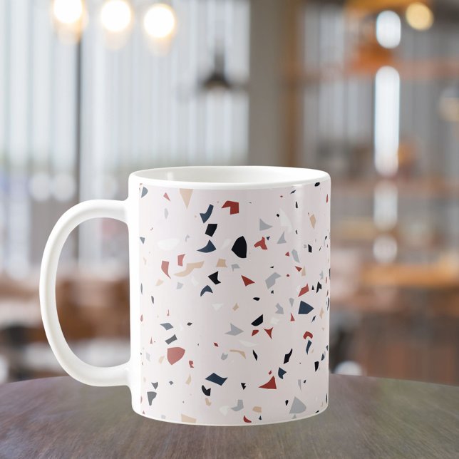 Modern Abstrakt Mid Century Terrazzo Mönster Kaffemugg (In situ Kitchen table)