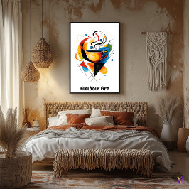 Modern Abstrakt Minimalistisk Motiverande Kaffekop Poster