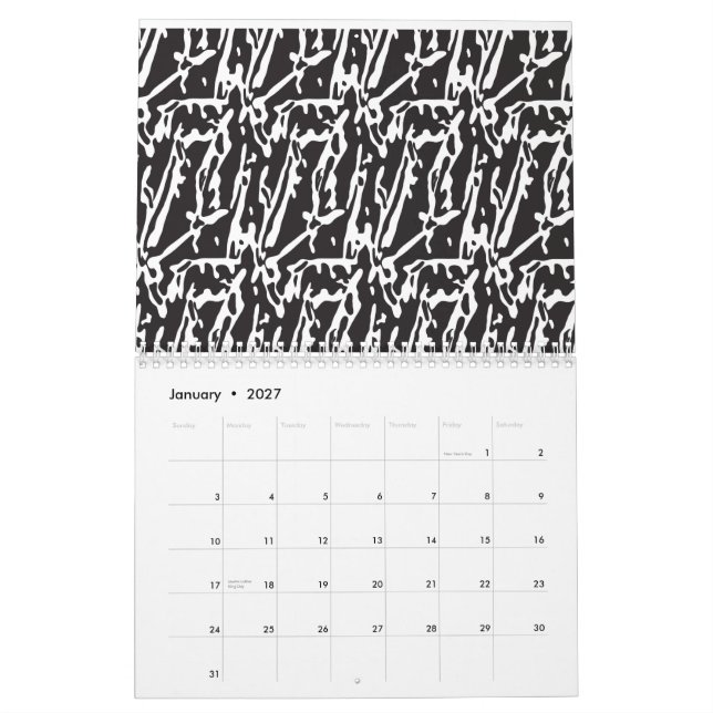 Modern Abstrakt Minimalistisk Väggkalender Kalender (Jan 2027)