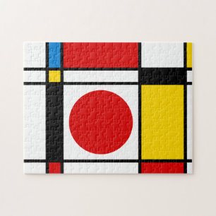 Modern Abstrakt, Mondrian Inspired i mitten av årh Pussel
