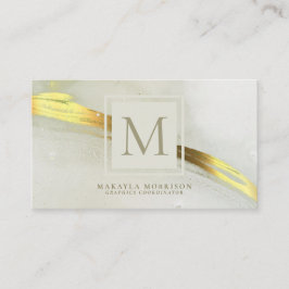 Modern abstrakt monogram med guldbläck visitkort