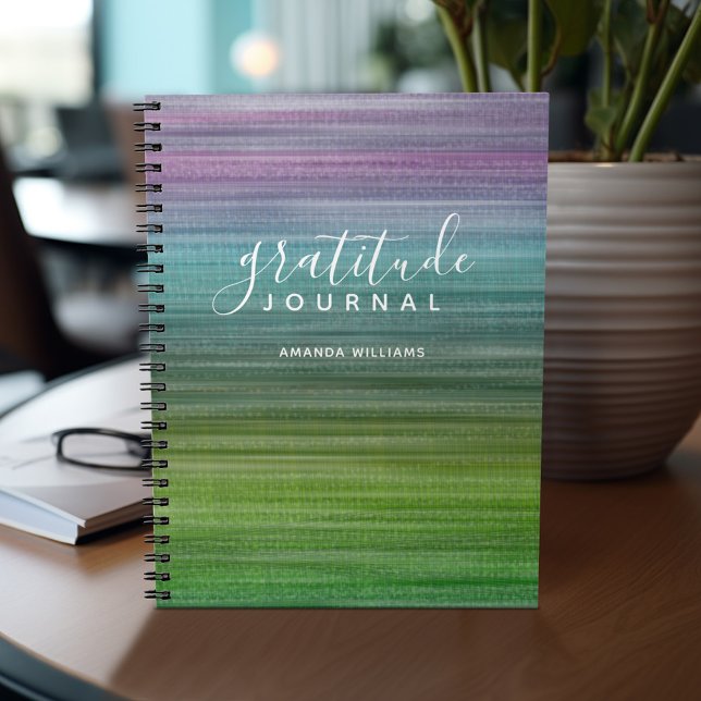 Modern Abstrakt Mönster Gratitude Journal och Namn Anteckningsbok (Gratitude notebook - personalize with your name or other text)