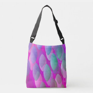 Modern Abstrakt Mönster Magenta Lila Rosa Teal Axelväska