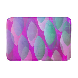 Modern Abstrakt Mönster Magenta Lila Rosa Teal Badrumsmatta