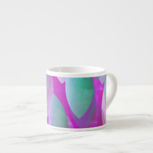 Modern Abstrakt Mönster Magenta Lila Rosa Teal Espressomugg