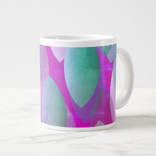 Modern Abstrakt Mönster Magenta Lila Rosa Teal Jumbo Mugg