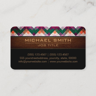 Modern Abstrakt Mosaic Leather-utseende #33 Visitkort
