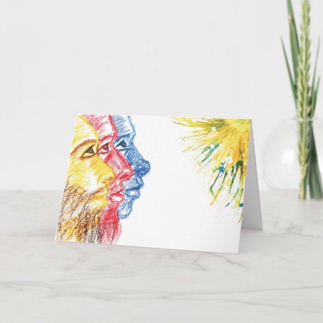 Modern Abstrakt multikulturell tre Kung Helgkort (Framsida)