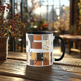 Modern Abstrakt Natur - Anpassad Jordnära Geometri Mugg