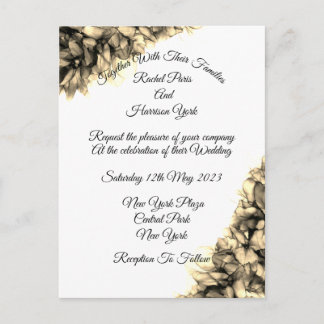 Modern Abstrakt Naturlig Elegant Dimma bröllop Inv Vykort