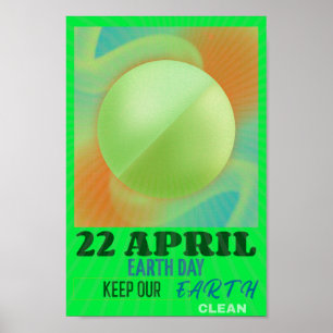 Modern Abstrakt Neon Art for Earth Day Poster