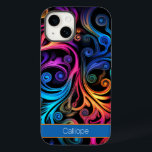 Modern Abstrakt Neon Färg Swirls<br><div class="desc">Det här unika telefonnumret har en abstrakt mönster av nätt rosa-,  blått-,  orange- och lila färg-snurrar. Gör det personligt genom att lägga till en namn. Gör en underbar gåva. Skapat av Farmhouse Press.</div>