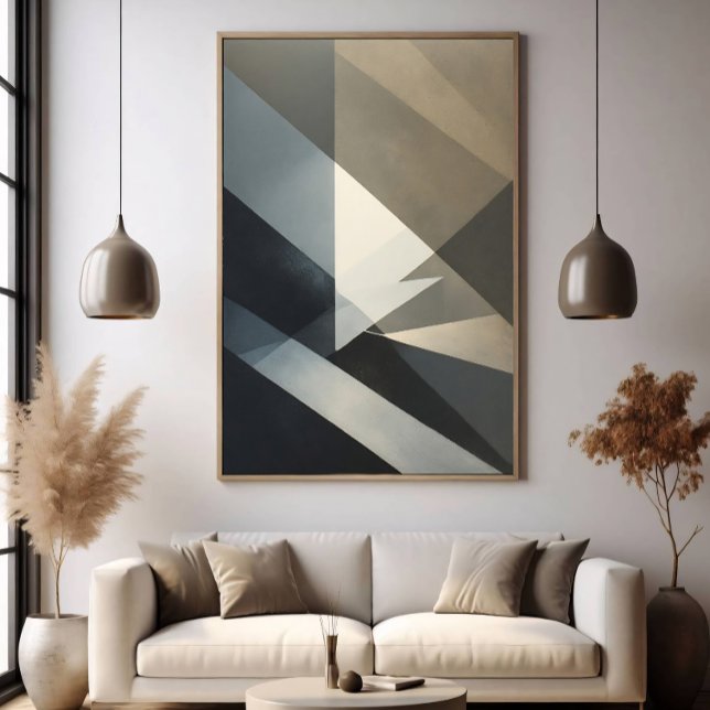 Modern Abstrakt Neutral Grå Beige Poster (Skapare uppladdad)