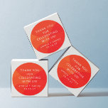 Modern Abstrakt Orange Personligt bröllp Tack Runt Klistermärke<br><div class="desc">Orangen Modern Abstrakt former - fet,  unikt Personligt bröllp-Tack,  klassiskt,  rund etikett</div>
