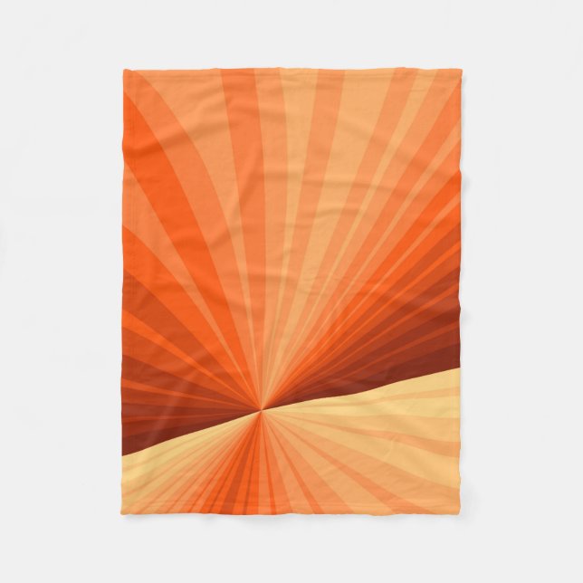 Modern Abstrakt Orange Red Vanilla Graphic Fractal Fleecefilt (Framsidan)