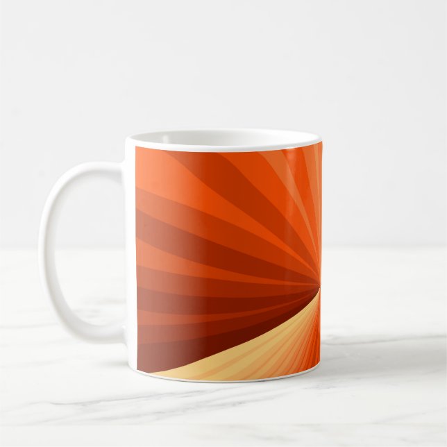 Modern Abstrakt Orange Red Vanilla Graphic Fractal Kaffemugg (Vänster)