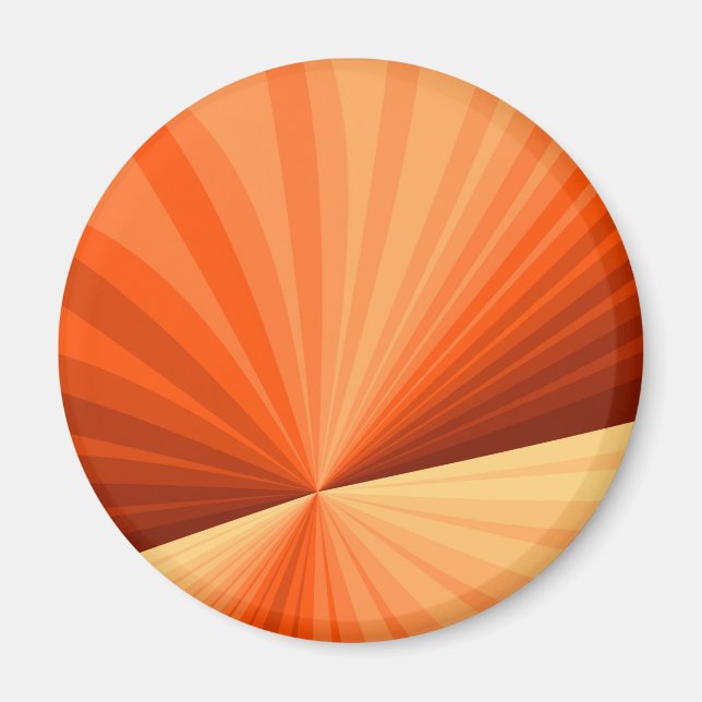 Modern Abstrakt Orange Red Vanilla Graphic Fractal Magnet (Framsidan)