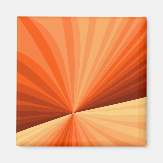 Modern Abstrakt Orange Red Vanilla Graphic Fractal Magnet (Framsidan)