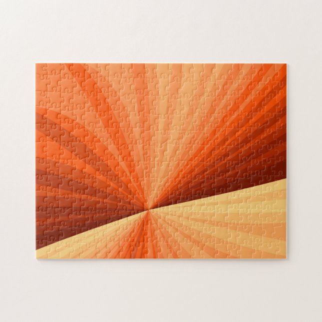 Modern Abstrakt Orange Red Vanilla Graphic Fractal Pussel (Horisontell)