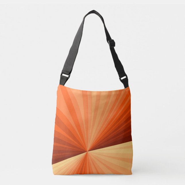 Modern Abstrakt Orange Röd Vanilj Grafisk Fraktal Axelväska (Framsida)