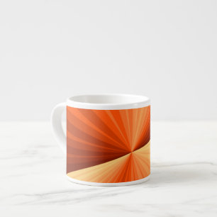 Modern Abstrakt Orange Röd Vanilj Grafisk Fraktal Espressomugg