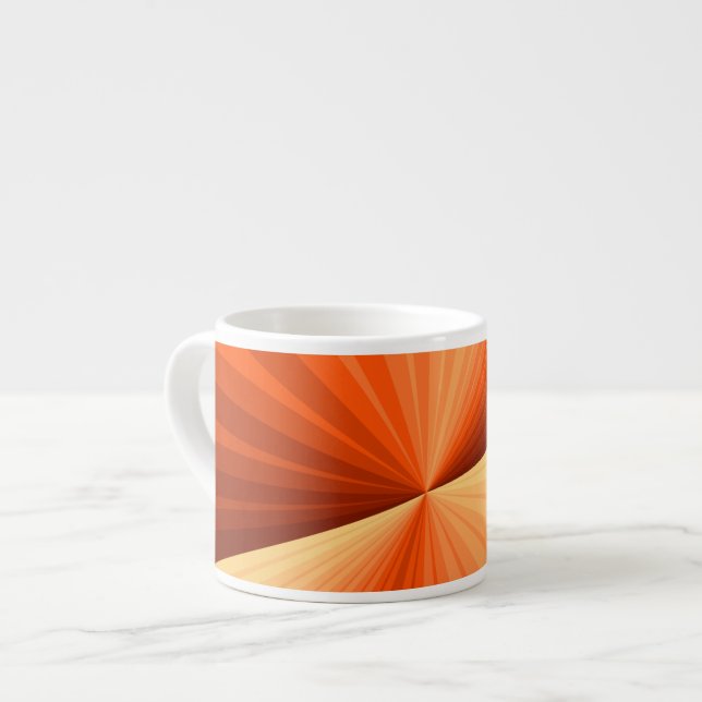 Modern Abstrakt Orange Röd Vanilj Grafisk Fraktal Espressomugg (Framsida vänster)