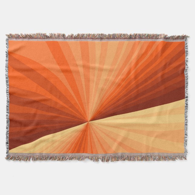 Modern Abstrakt Orange Röd Vanilj Grafisk Fraktal Filt (Framsidan)