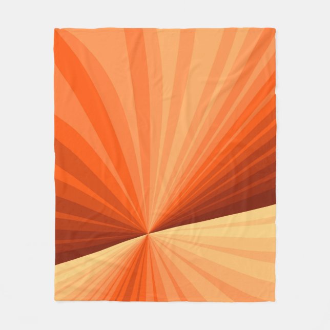 Modern Abstrakt Orange Röd Vanilj Grafisk Fraktal Fleecefilt (Framsidan)