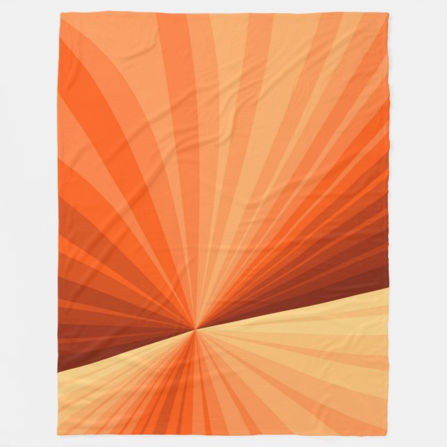 Modern Abstrakt Orange Röd Vanilj Grafisk Fraktal Fleecefilt (Framsidan)