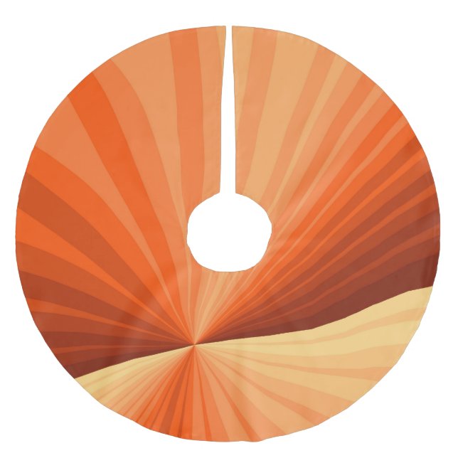 Modern Abstrakt Orange Röd Vanilj Grafisk Fraktal Julgransmatta Borstad Polyester (Framsidan)