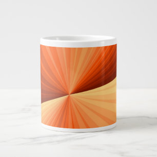 Modern Abstrakt Orange Röd Vanilj Grafisk Fraktal Jumbo Mugg