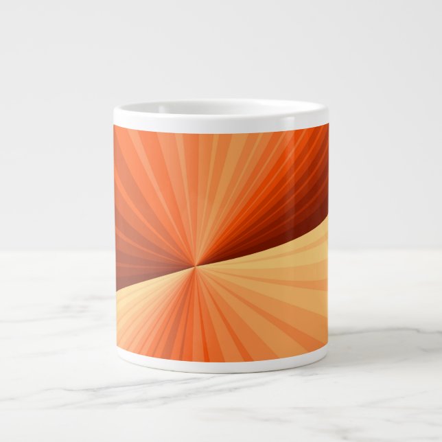 Modern Abstrakt Orange Röd Vanilj Grafisk Fraktal Jumbo Mugg (Framsidan)