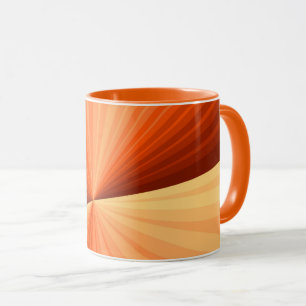 Modern Abstrakt Orange Röd Vanilj Grafisk Fraktal Mugg