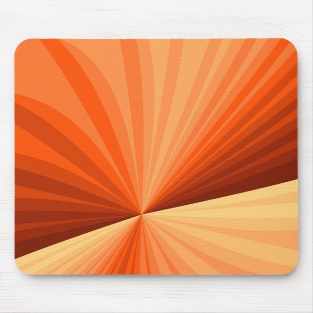 Modern Abstrakt Orange Röd Vanilj Grafisk Fraktal Musmatta (Framsidan)