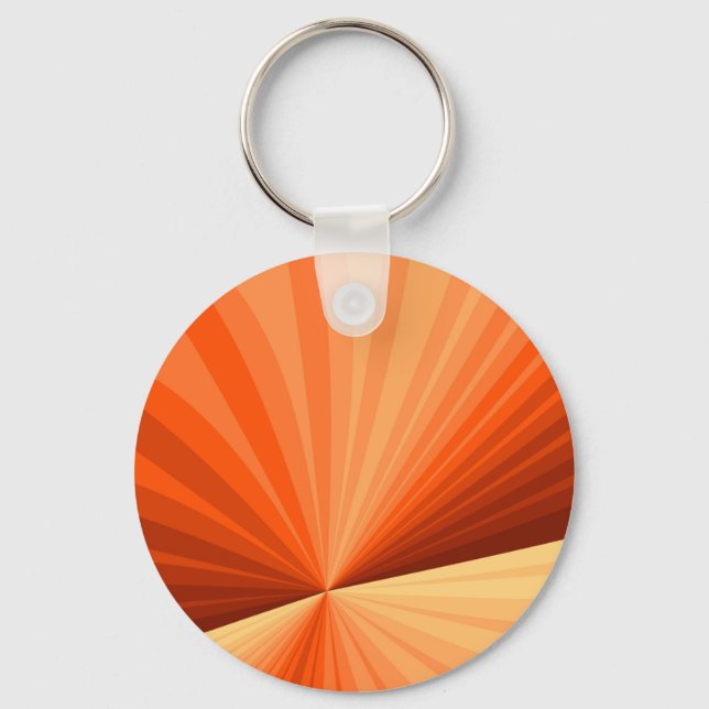 Modern Abstrakt Orange Röd Vanilj Grafisk Fraktal Nyckelring (Framsida)