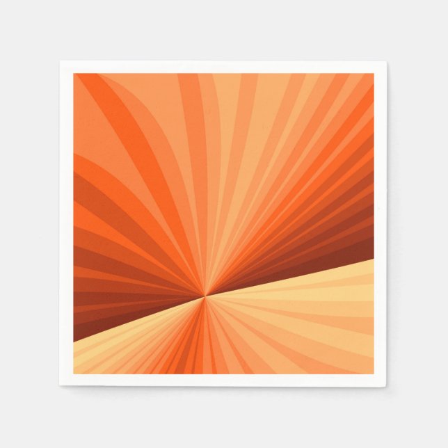 Modern Abstrakt Orange Röd Vanilj Grafisk Fraktal Pappersservett (Framsidan)