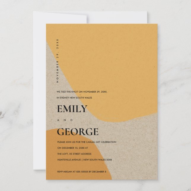 MODERN ABSTRAKT ORANGE ROST VI KNUTTE KNOTEN KORT (Framsida)