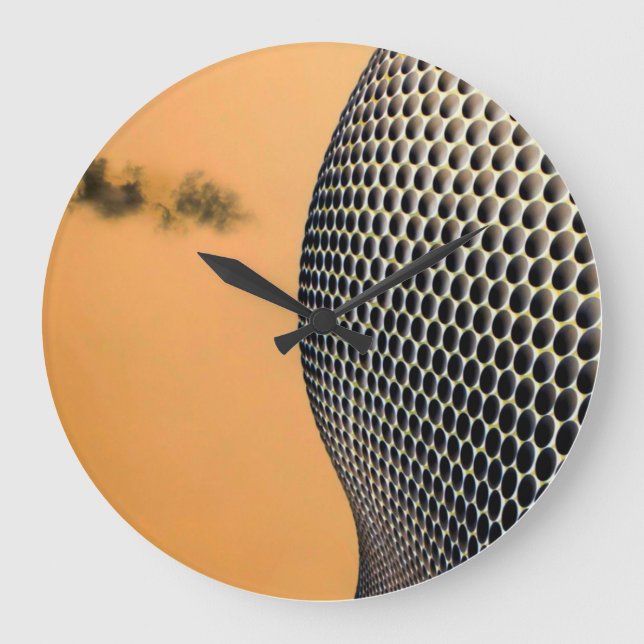 Modern Abstrakt Orange Technology Artisan Stor Klocka (Framsida)
