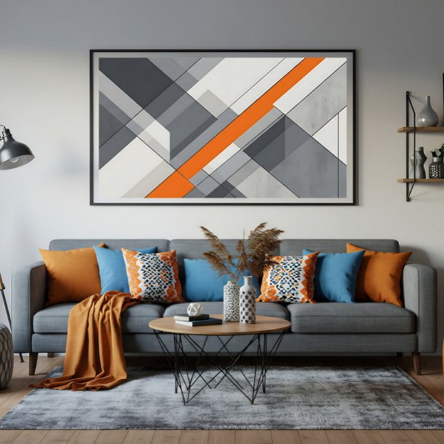Modern Abstrakt OrangeAccent Canvastryck (Skapare uppladdad)