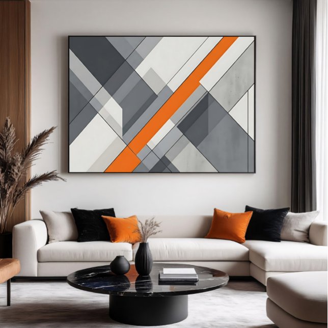 Modern Abstrakt OrangeAccent Poster (Skapare uppladdad)