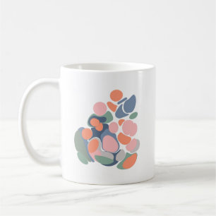 Modern Abstrakt Organic Shapes Art i Earthy Färg Kaffemugg