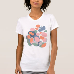 Modern Abstrakt Organic Shapes Art i Earthy Färg T Shirt